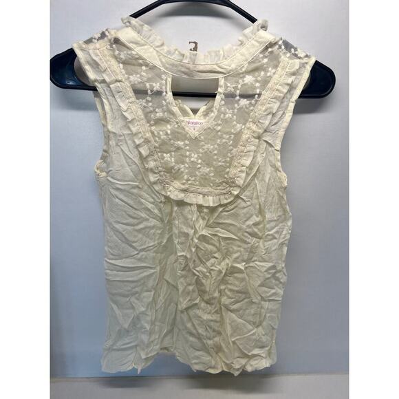Xhilaration Cream Lace Tank Top w/ Keyhole Detail Small - Picture 1 of 4